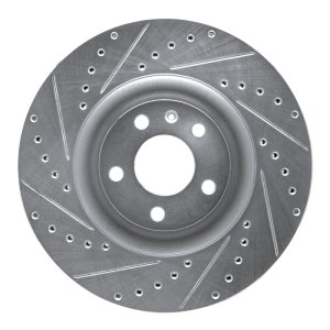 Audi S4 Brake Rotor (1) - Front Left - R1 Concepts - Drilled & Slotted - Silver - `04-`09 Audi S4 Brake Rotor (1) - Front Left - R1 Concepts - Drilled & Slotted - Silver - `04-`09